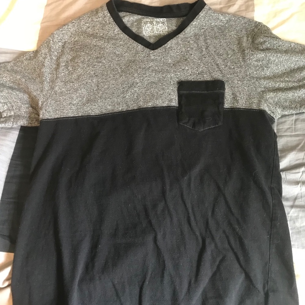 Straight Faded Tee (L - Black/Gray)